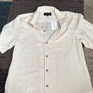 Lucky Brand Men’s Cotton Cream Button down Shirt